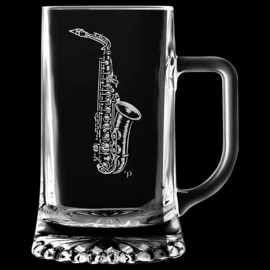 Saxofón - Jarra transparente