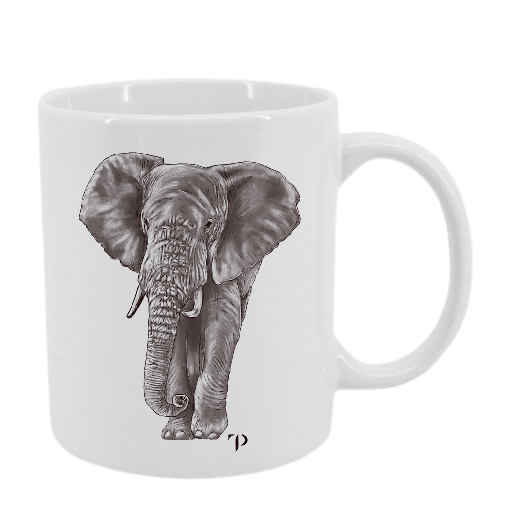Elefante B/N - Taza