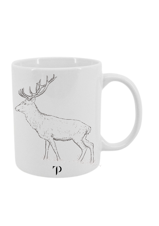 Venado de perfil B/N - Taza