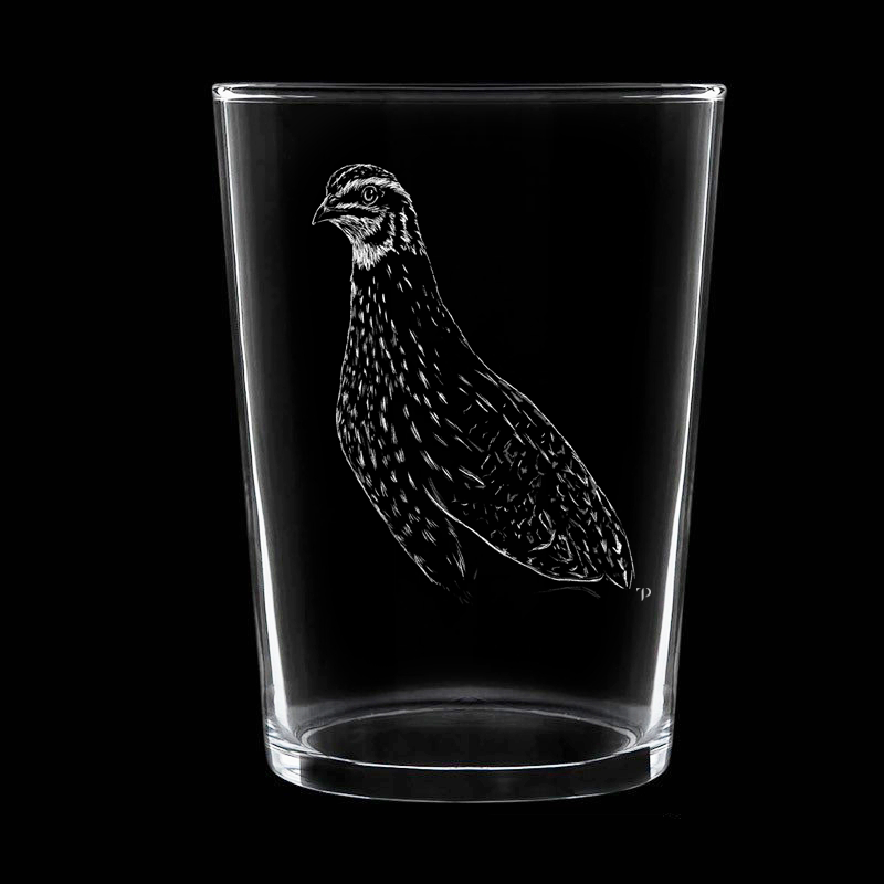 Codorniz - Vaso ancho de vidrio