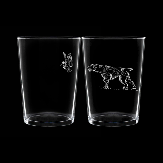 Drathaar y Becada - Vaso ancho de vidrio