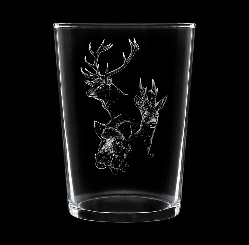 Escena de 3 - Vaso ancho de vidrio