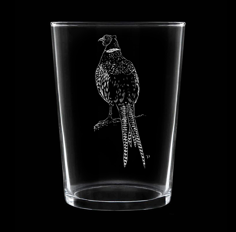 Faisán - Vaso ancho de vidrio