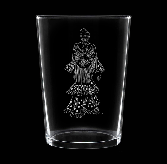 Flamenca - Vaso ancho de vidrio
