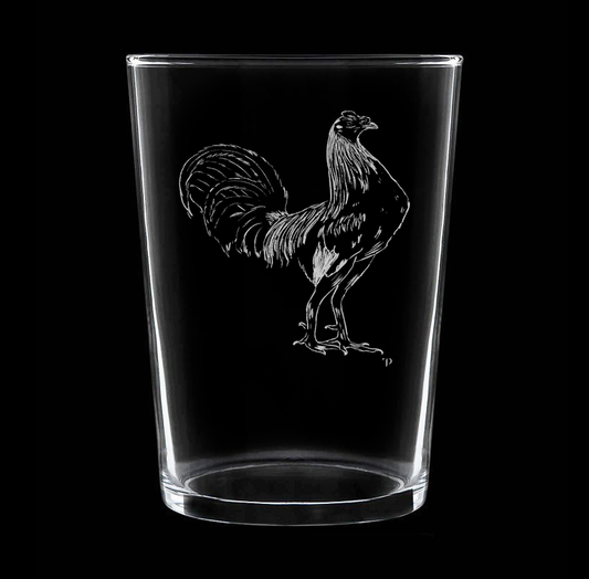 Gallo - Vaso ancho de vidrio