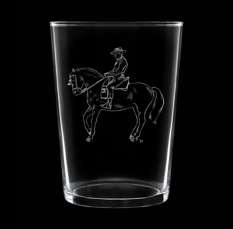 Hombre a Caballo - Vaso ancho de vidrio