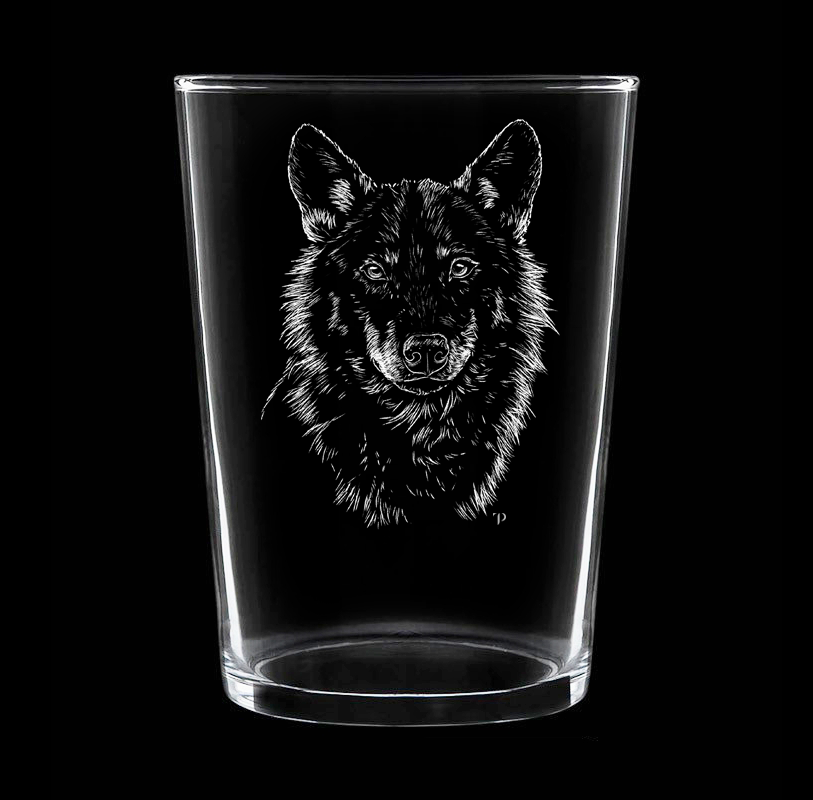 Lobo - Vaso ancho de vidrio