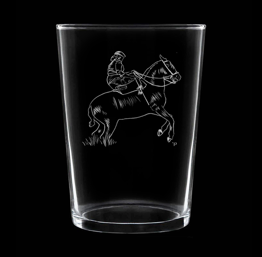Mujer a Caballo - Vaso ancho de vidrio