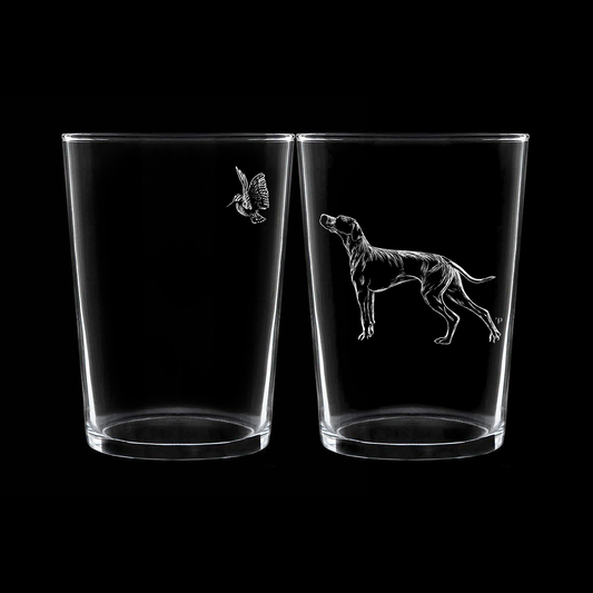 Pointer y Becada - Vaso ancho de vidrio