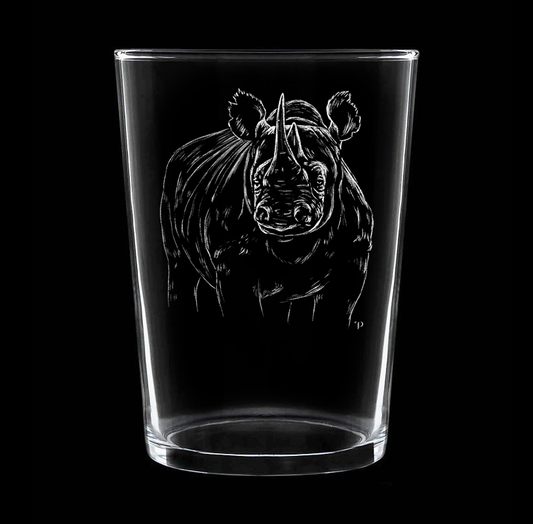 Rinoceronte - Vaso ancho de vidrio