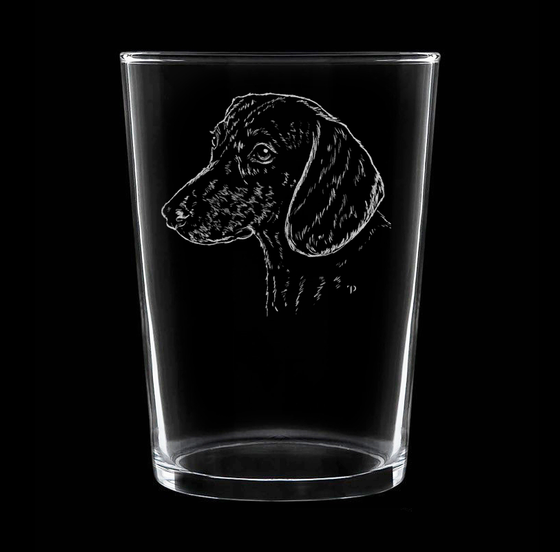 Teckel Pelo Corto - Vaso ancho de vidrio