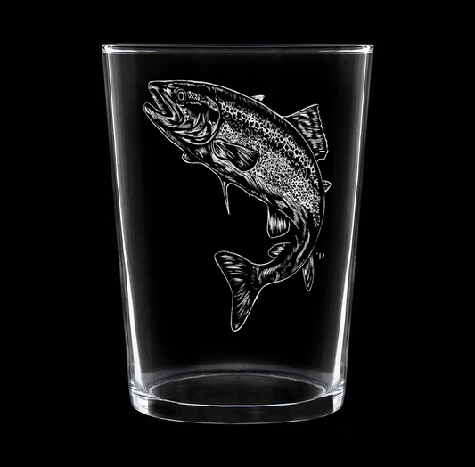 Trucha - Vaso ancho de vidrio