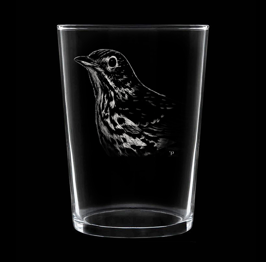 Zorzal Suelto - Vaso ancho de vidrio