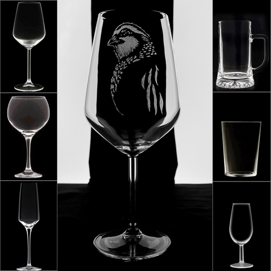 Perdiz 1 - Copa Vino Caza y + Grabados en Vidrio