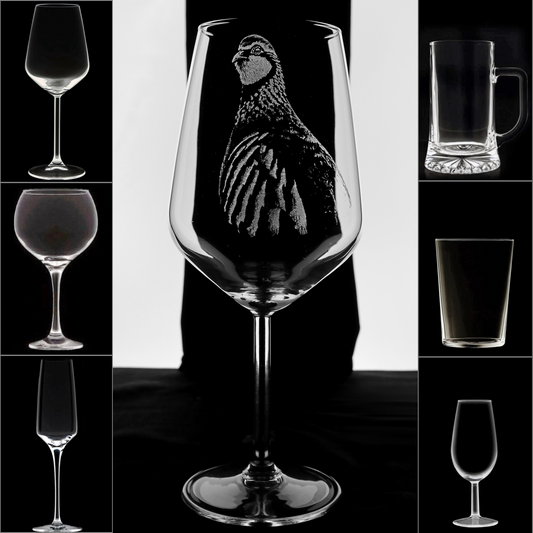 Perdiz 4 - Copa Vino Caza y + Grabados en Vidrio