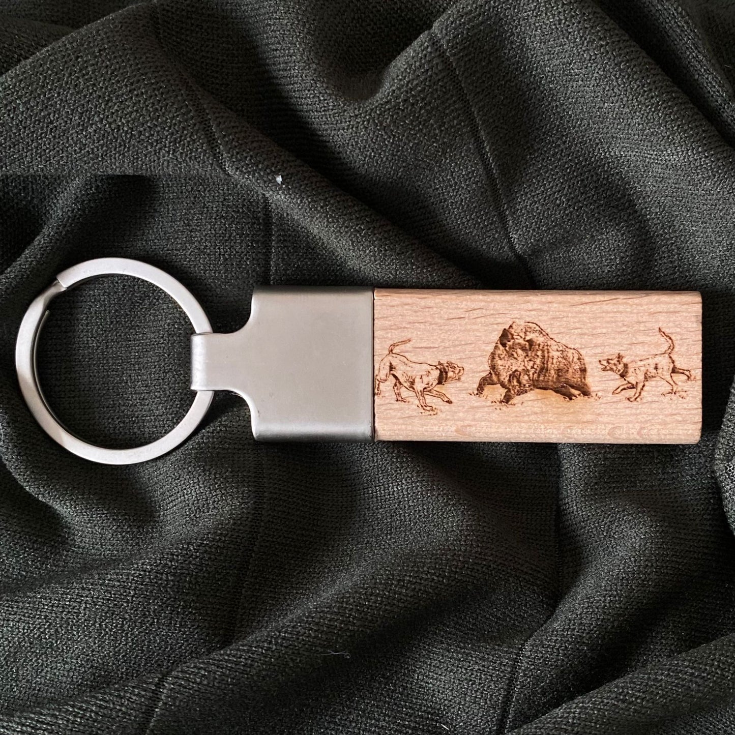 Llavero Acero y Madera